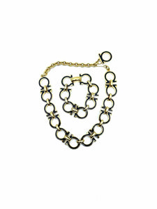 SALVATORE FERRAGAMO Black & Gold 2 Piece Set