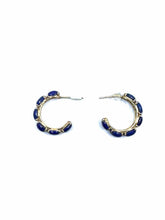 Load image into Gallery viewer, 14K Blue Lapis Pierced Earrings
