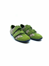 Load image into Gallery viewer, GUCCI Size 7 Green, Brown Canvas Suede Monogram Sneakers
