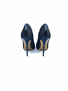 JIMMY CHOO Size 7.5 Black Mesh Solid Pumps