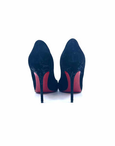 CHRISTIAN LOUBOUTIN Size 9.5 Black Suede Pumps