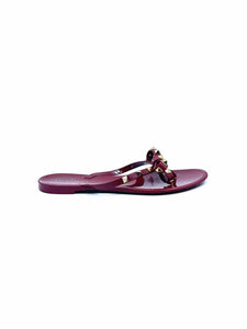 VALENTINO Size 9 Burgundy Rubber Sandals