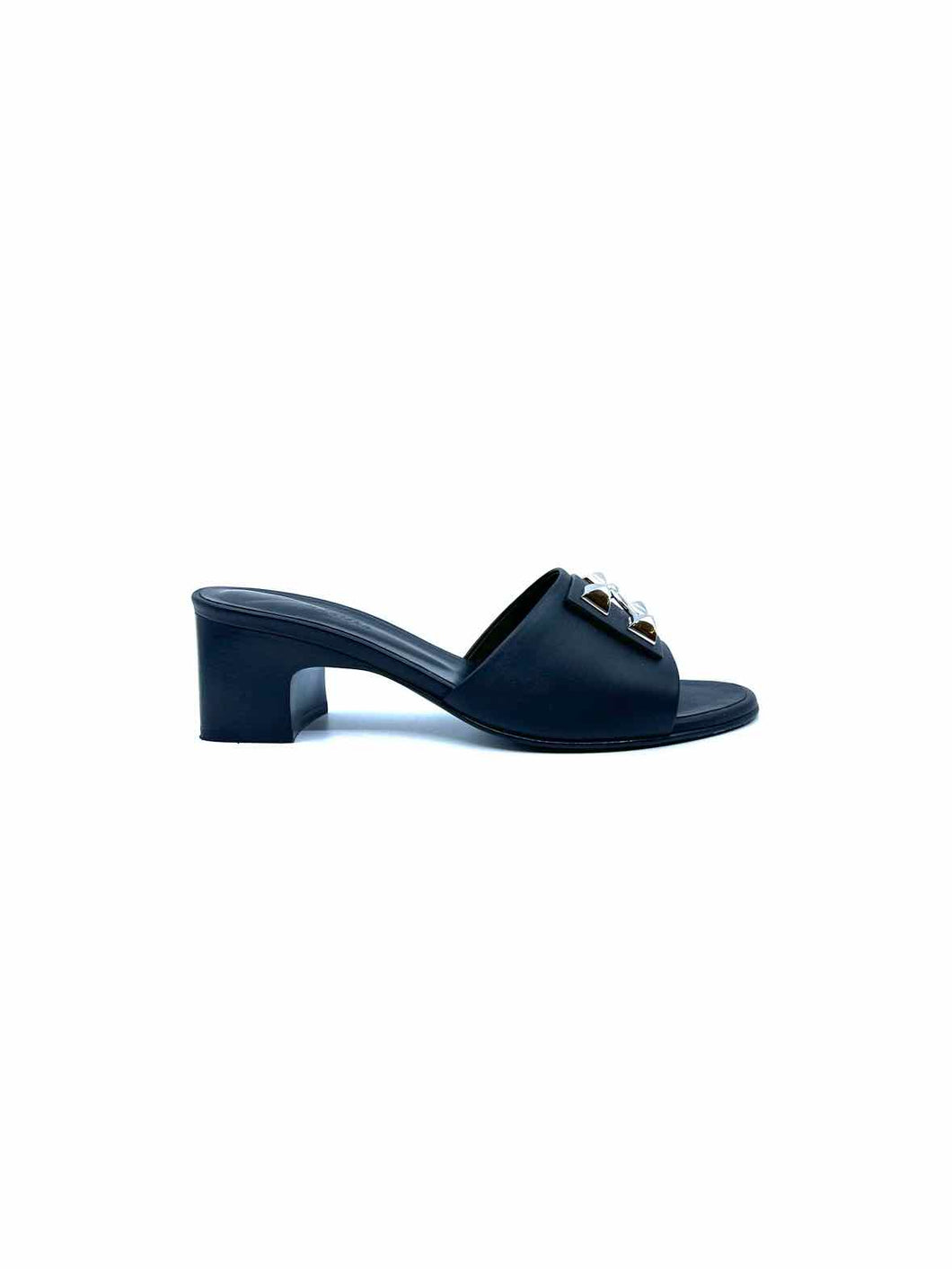 HERMES Size 9 Black Mules