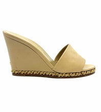 Load image into Gallery viewer, CHANEL Size 7.5 Nude Leather Solid Wedge
