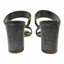 Load image into Gallery viewer, MANOLO BLAHNIK Size 10.5 Silver, Gold Glitter Sandals
