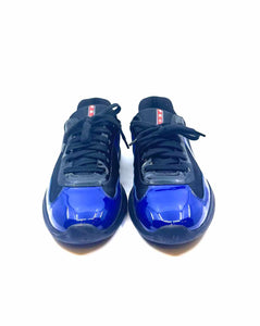 PRADA Size 12 Black & Blue Men's Sneakers