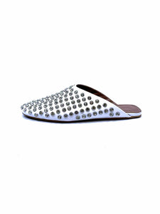 ALAIA Size 8 White Leather Slide