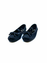 Load image into Gallery viewer, VALENTINO Size 11 Black Satin Solid Flats
