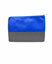 Load image into Gallery viewer, CELINE Blue, brown Leather Clutch
