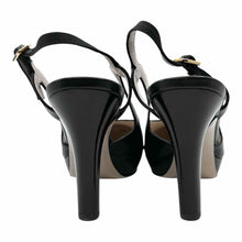 Load image into Gallery viewer, SALVATORE FERRAGAMO Size 6.5 Black Leather Solid Slingback
