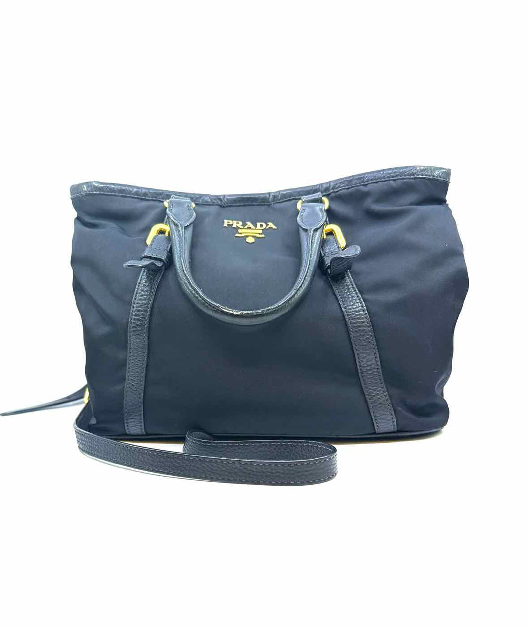 PRADA Black Nylon Nylon Solid Handbag