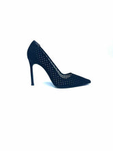Load image into Gallery viewer, MANOLO BLAHNIK Size 9 Black Suede Perforated Pumps

