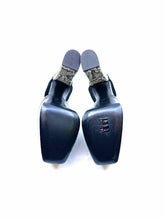 Load image into Gallery viewer, GIUSEPPE ZANOTTI Size 7.5 Black &amp; Grey Patent Leather Pumps
