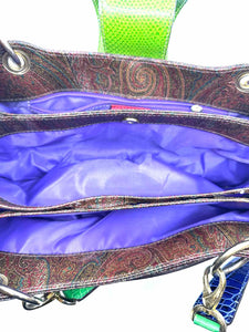 ETRO Brown Coated canvas Paisley Handbag