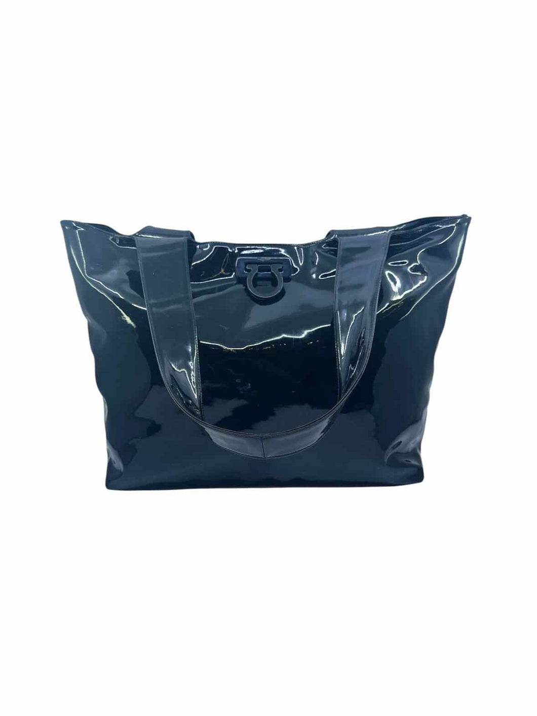SALVATORE FERRAGAMO Black Patent Leather Tote