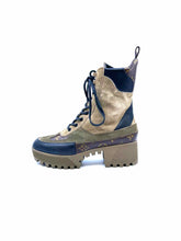 Load image into Gallery viewer, LOUIS VUITTON Size 6.5 Taupe, Olive Suede Monogram Ankle Boot
