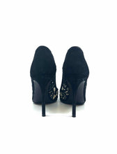 Load image into Gallery viewer, GIANVITO ROSSI Size 9 Black Suede Lace Pumps
