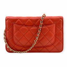 Load image into Gallery viewer, CHANEL Red Orange Leather Quilted caviar Handbag
