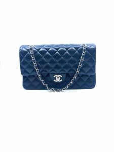 CHANEL Black Lambskin Quilted Handbag