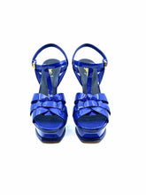 Load image into Gallery viewer, YVES SAINT LAURENT Size 9 Violet Patent Leather Solid Sandals
