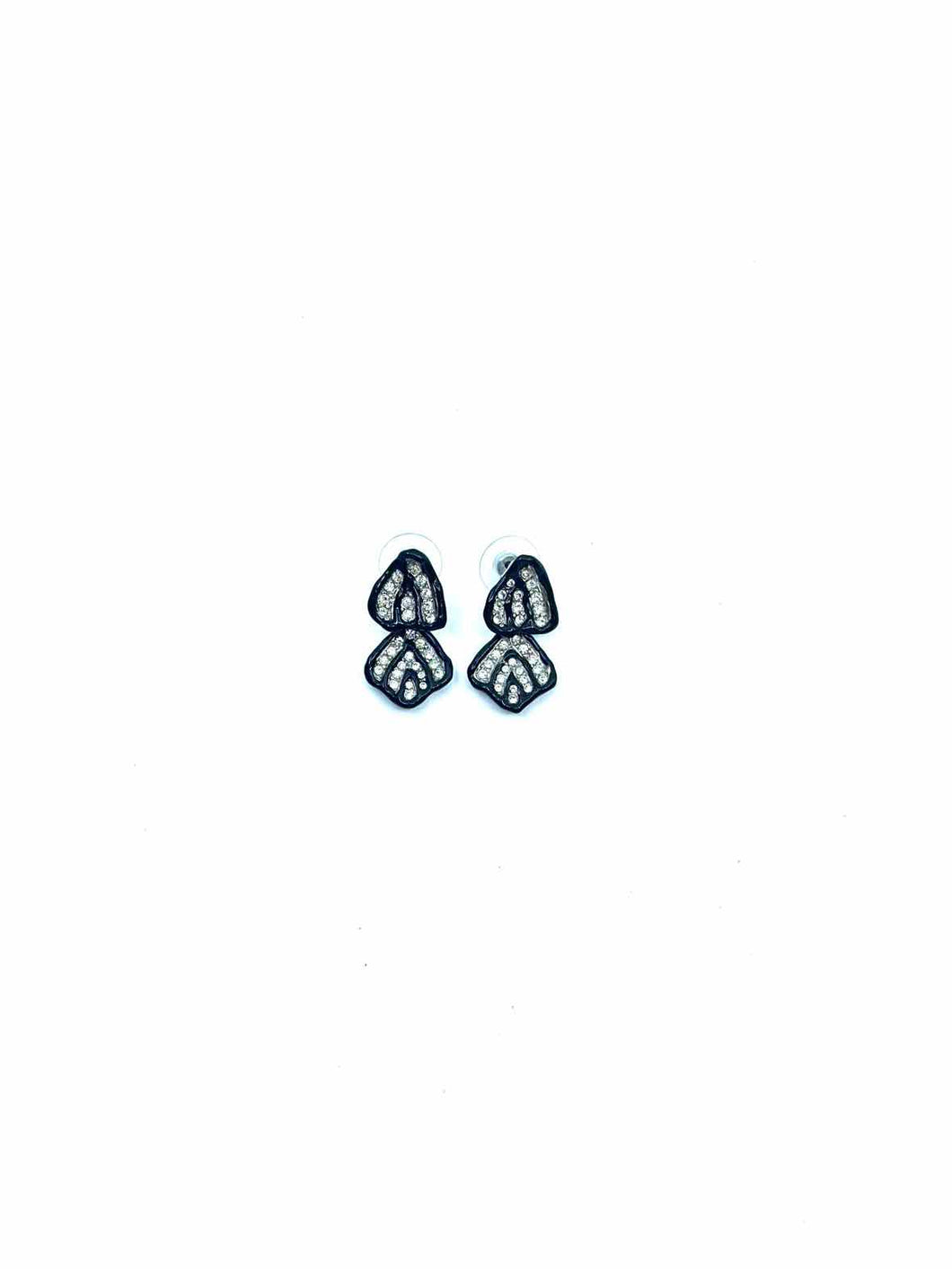 OSCAR DE LA RENTA Black Pierced Earrings