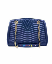 Load image into Gallery viewer, LOUIS VUITTON New Wave Chain Tote Black Leather Quilted Chevron print Handbag
