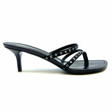 Load image into Gallery viewer, LOUIS VUITTON Size 8.5 Black &amp; White LOGO Slide
