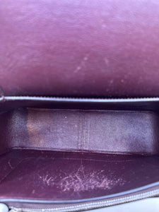 CELINE Maroon, Grey Color Block Handbag