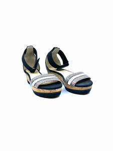 JIMMY CHOO Size 7 Grey & White Snakeskin Sandals