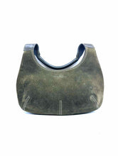 Load image into Gallery viewer, SALVATORE FERRAGAMO Brown, Green Suede Shoulder Bag
