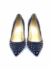 Load image into Gallery viewer, CHRISTIAN LOUBOUTIN Size 6.5 Blue Denim Rockstud Pumps
