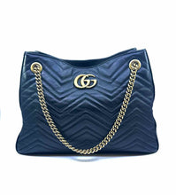 Load image into Gallery viewer, GUCCI Marmont Black Leather Quilted Handbag
