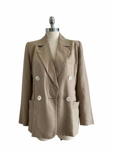 YSL Size 4 Beige Cotton Blazer