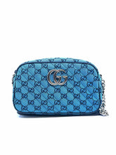 Load image into Gallery viewer, GUCCI Blue Canvas LOGO Handbag

