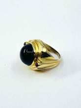 Load image into Gallery viewer, 14k Cabochon Onyx and Ruby Ring
