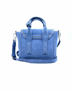 3.1 PHILLIP LIM Nano Pashli Blue Suede Eyelet Handbag