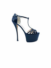 Load image into Gallery viewer, GIUSEPPE ZANOTTI Size 8 Black Patent Leather Sandals

