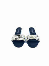 Load image into Gallery viewer, CHANEL Size 7 Black Pearls Mules
