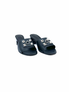 HERMES Size 9 Black Mules