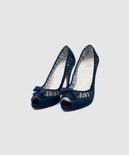 Load image into Gallery viewer, CHRISTIAN LOUBOUTIN Size 9 Black Satin Mesh Solid Pumps
