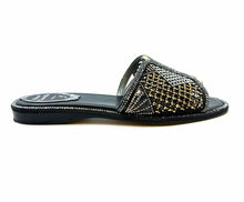 Load image into Gallery viewer, RENE CAOVILLA Size 5 Gold, Silver Crystal Geometric Sandals
