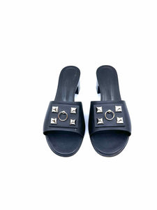 HERMES Size 9 Black Mules
