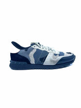 Load image into Gallery viewer, VALENTINO Size 8 Black, grey Leather Knit Camoflage Sneakers
