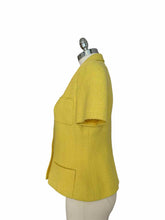 Load image into Gallery viewer, CHANEL Size S Yellow Tweed Solid Blazer
