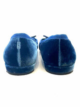 Load image into Gallery viewer, PRADA Size 6.5 Blue Velvet Solid Flats
