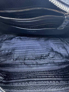 PRADA Black Leather Solid Handbag