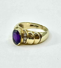 Load image into Gallery viewer, 14K Amethyst Diamond Ring
