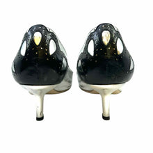 Load image into Gallery viewer, MIU MIU Size 8 Silver, Black Metallic Leather Solid Pumps
