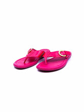 Load image into Gallery viewer, LOUIS VUITTON Size 8 Hot Pink Patent Leather Solid Sandals
