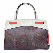 Load image into Gallery viewer, ETRO Cream, Orange Leather Paisley Handbag
